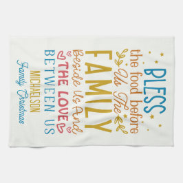 家族賛美クリスマス祈りの言葉 キッチンタオル