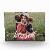 家族賛美スクリッパーソナライズされたト写真 フォトブロック (正面)