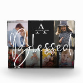 家族賛美名Script Monogram Photo Collage フォトブロック (正面)