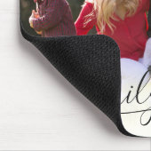 家族赤いハート書 |横向き写真 マウスパッド (コーナー)