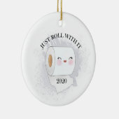 家族転がのクリスマスとおもしろい一緒に セラミックオーナメント (右)