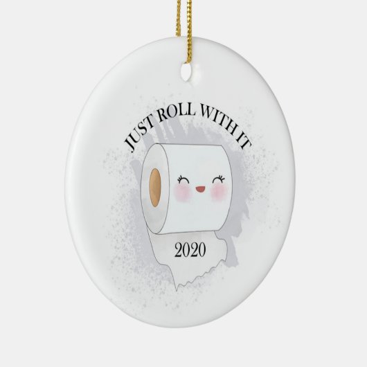 家族転がのクリスマスとおもしろい一緒に セラミックオーナメント (右)