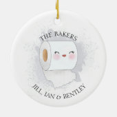 家族転がのクリスマスとおもしろい一緒に セラミックオーナメント (裏面)