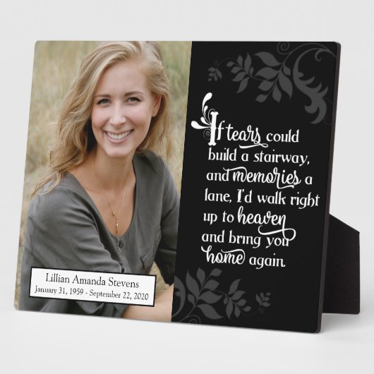 家族追悼記念慰霊プレート フォトプラーク (側面)