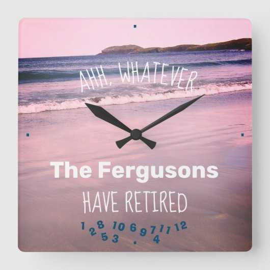 家族退職した名ビーチ退職 ラウンド壁時計 (正面)