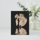 家族連れのハロウィーン美しい魔女 ポストカード (スタンド正面)