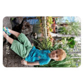 家族連れの子供の写真冷蔵庫マグネット マグネット (横)