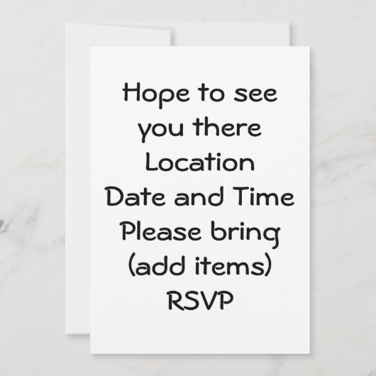 家族連れの招待状 招待状 (裏面)