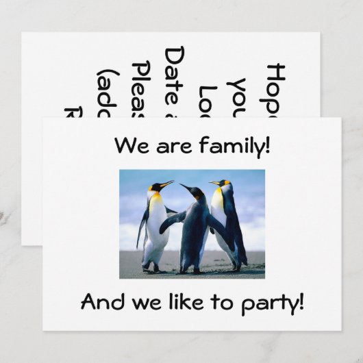 家族連れの招待状 招待状 (正面/裏面)