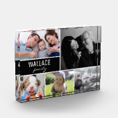 家族連れ写真コラージュクリスマスプレゼント フォトブロック (左)