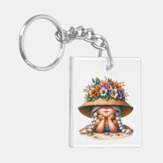 家族連絡情報名を付けて！キーホルダー キーホルダー (正面左)