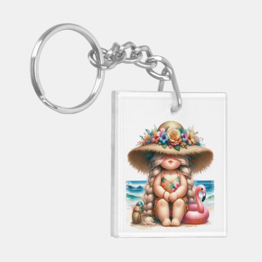 家族連絡情報名を付けて!キーホルダー キーホルダー (正面左)