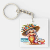 家族連絡情報名を付けて!キーホルダー キーホルダー (正面)