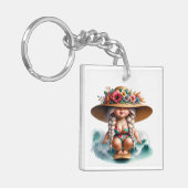 家族連絡情報名を付けて！キーホルダー キーホルダー (正面左)