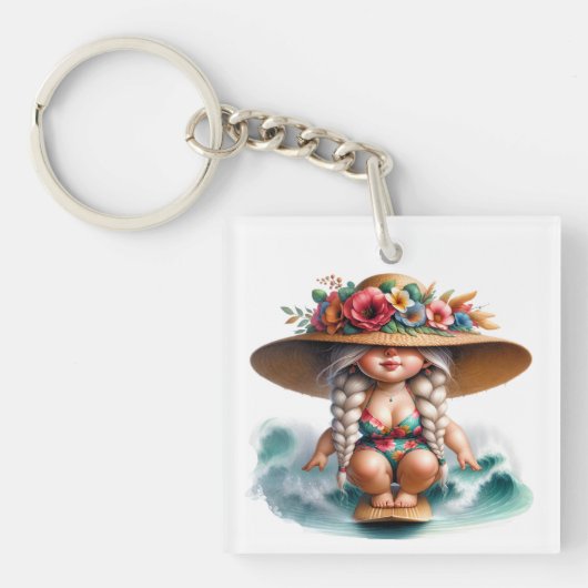 家族連絡情報名を付けて！キーホルダー キーホルダー (正面)