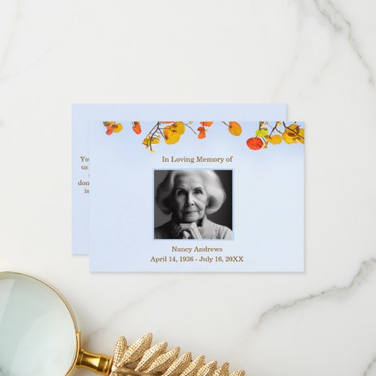 家族離れサンキューカードの葬儀 サンキューカード (正面/裏面インサイチュ)