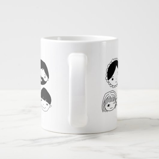家族顔漫画 ジャンボコーヒーマグカップ (裏面)