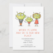 家族風変わりの移動に関する通知カードが正しい カード (正面)