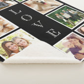 家族10フォトコラージブラック シェルパブランケット (3/4)