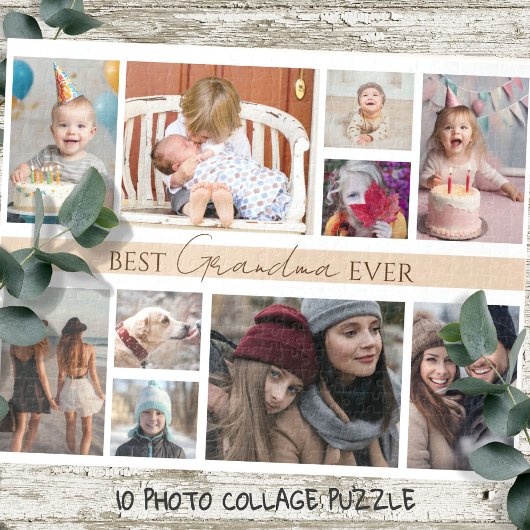 家族10複数の写真の最高のおばあちゃん今まで ジグソーパズル