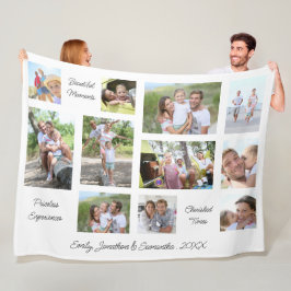 家族11写真コラージュセンチメンタル引用文名 フリースブランケット