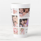 家族11写真コラージュ感傷的引用文 カフェラテマグ (正面)