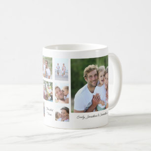 家族12写真コラージュセンチメンタル引用文名 コーヒーマグカップ