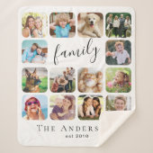 家族14フォトコラージュ シェルパブランケット (正面)