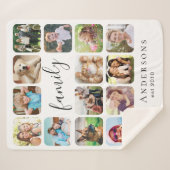 家族14フォトコラージュ シェルパブランケット (正面(横))