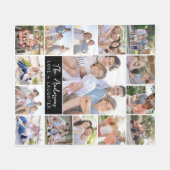 家族15フォトコラージュ名 フリースブランケット (正面(横))