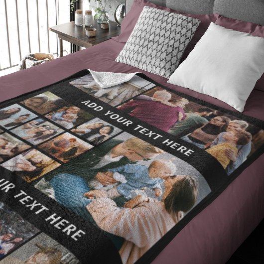 家族15フォトコラージュ シェルパブランケット