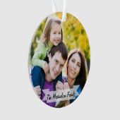 家族2の写真のクリスマスの休日の原稿のモダン オーナメント (正面)