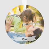 家族2の写真のクリスマスの休日の原稿のモダン オーナメント (裏面)