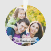 家族2の写真のクリスマスの休日の原稿のモダン オーナメント (正面)