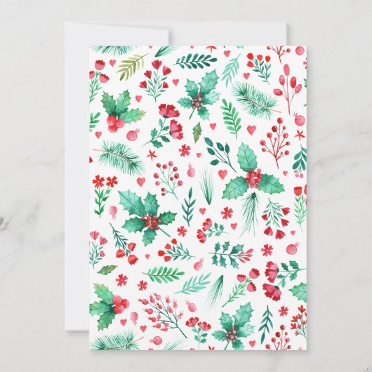 家族2フォトコラージクリスマスウォーターの色 シーズンカード (裏面)