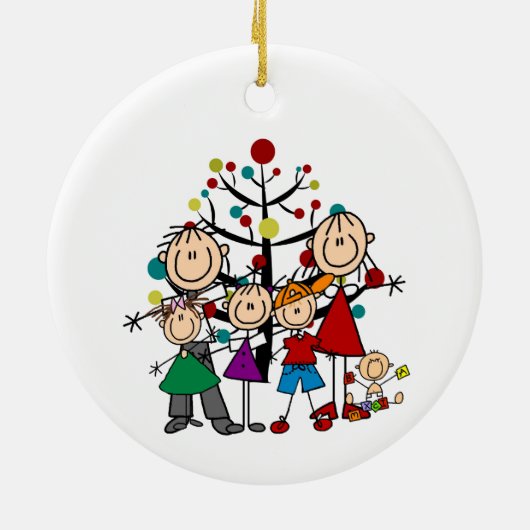 家族2大人4人のお子様 セラミックオーナメント (裏面)