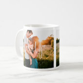 家族2枚の写真 |書道モダンハートマググ コーヒーマグカップ (正面左)