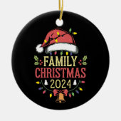 家族2024クリスマスマッチングコスチュームサンタ セラミックオーナメント (正面)
