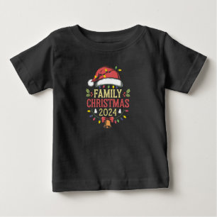 家族2024クリスマスマッチングコスチュームサンタ ベビーTシャツ