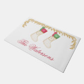 家族2 – 水彩モノグラムストッキング ドアマット (アングル)