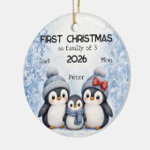 家族3人での初めてのクリスマス セラミックオーナメント (左)
