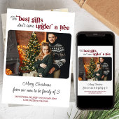 家族3人の最高の贈り物　2枚の写真　妊娠クリスマスカード シーズンカード