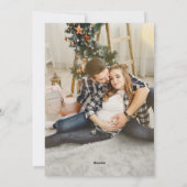 家族3人の最高の贈り物　2枚の写真　妊娠クリスマスカード シーズンカード (裏面)