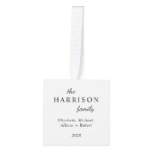 家族3写真クリスマス キューブオーナメント (正面)