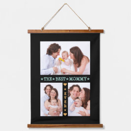 家族3写真最高のコラージュお母さん 吊り下げ型タペストリー