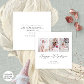 家族3枚の写真クリスマスハッピーホリデー シーズンカード