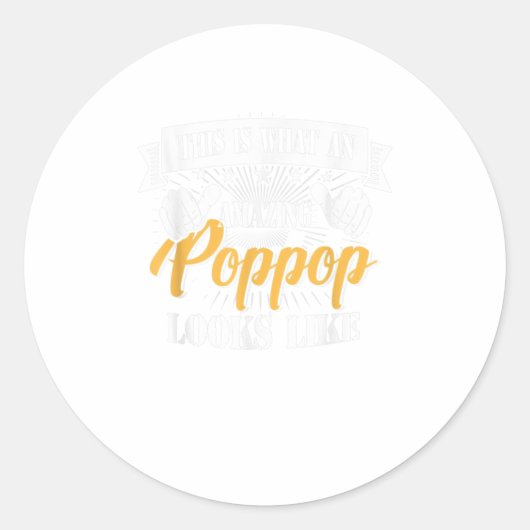 家族365父の日なんと素晴らしいポップPo ラウンドシール (正面)