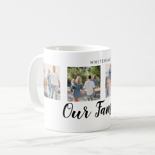 家族4の写真のメッセーカスタムジ コーヒーマグカップ (正面左)