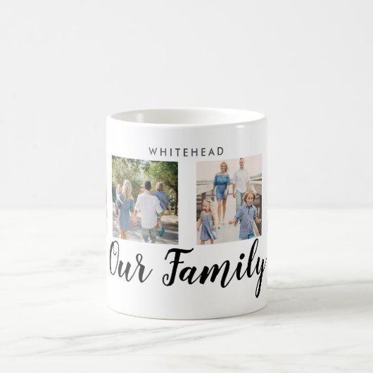 家族4の写真のメッセーカスタムジ コーヒーマグカップ (中央)