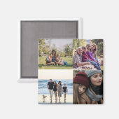 家族4の写真自分で作成 マグネット (正面/裏面)